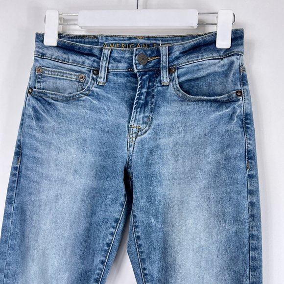 AE American Eagle Skinny Light Blue Stretch Denim Jeans Mens Size 26 x 28 - Picture 3 of 10